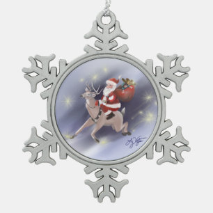 Ornement Flocon De Neige Père Noël livre l'ornement