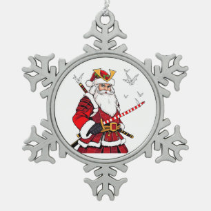 Ornement Flocon De Neige Père Noël Noël Père Noël Art Japonais Samouraï