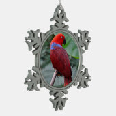 Ornement Flocon De Neige Perroquet rouge éclectique (Gauche)