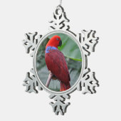 Ornement Flocon De Neige Perroquet rouge éclectique (Vue impression)