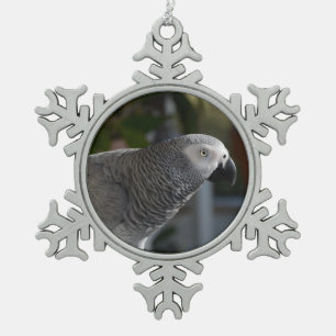Ornement Flocon De Neige Perroquet serein de gris africain