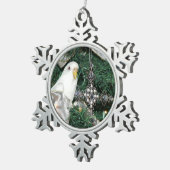 Ornement Flocon De Neige Perruche dans un arbre de Noël (Vue impression)