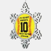 Ornement Flocon De Neige Personalized Baseball (Vue impression)