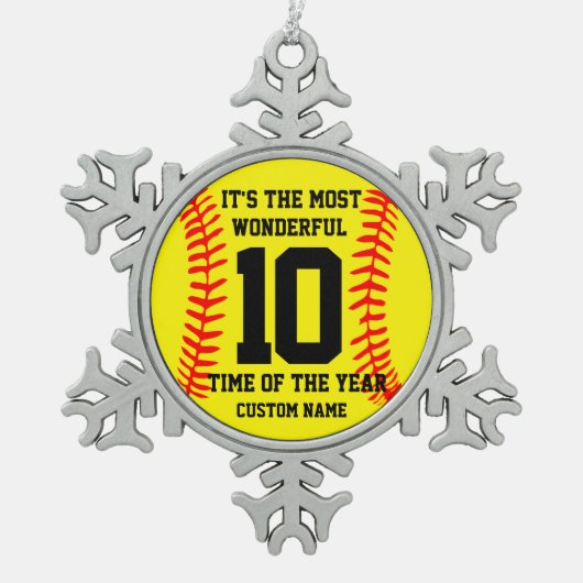 Ornement Flocon De Neige Personalized Baseball (Devant)