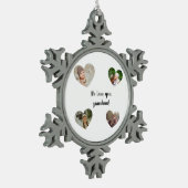 Ornement Flocon De Neige Personalized Grandchildren Photo Collage  (Gauche)