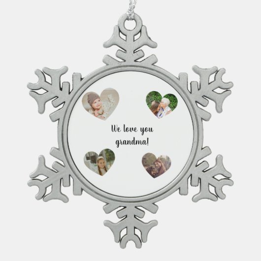 Ornement Flocon De Neige Personalized Grandchildren Photo Collage  (Devant)
