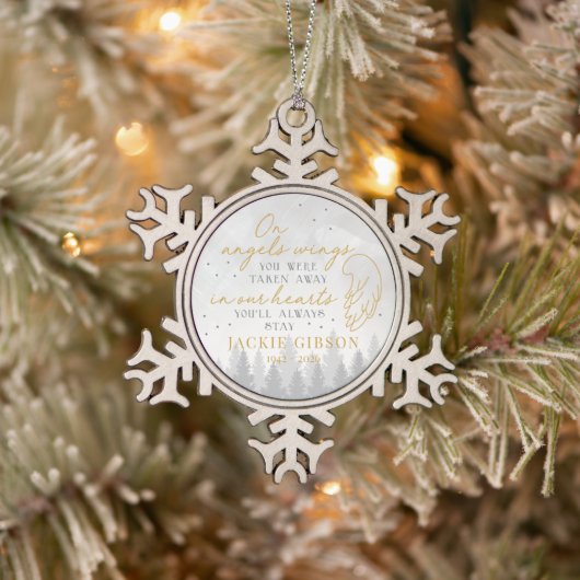 Ornement Flocon De Neige Personalized On Angels Wings (Arbre)