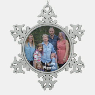 Ornement Flocon De Neige PERSONNALISER Silver Family Memories Photo