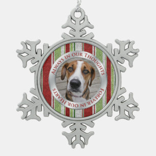 Ornement Flocon De Neige Pet Dog Memorial Photo Sucre de canne de Noël