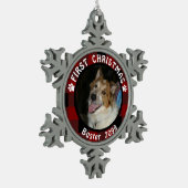 Ornement Flocon De Neige Pet PREMIER NOËL Photo Red Black Buffalo Check (Gauche)