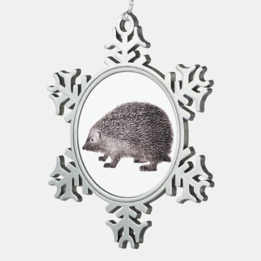 Ornement Flocon De Neige Petit hérisson mignon (Vue impression)