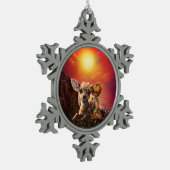 Ornement Flocon De Neige Petite fée et le mignon faon. (Gauche)