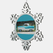 Ornement Flocon De Neige Petite voiture classique mignonne bleue de (Vue impression)