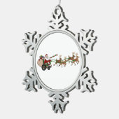 Ornement Flocon De Neige Pewter Snowflake Ornament - Wheelchaise Santa (Vue impression)