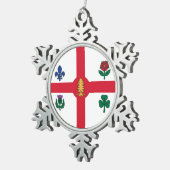 Ornement Flocon De Neige Pewter Snowflake Ornament with Montreal Flag (Vue impression)