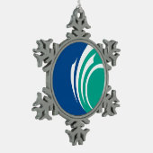 Ornement Flocon De Neige Pewter Snowflake Ornament with Ottawa Flag (Gauche)