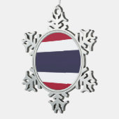 Ornement Flocon De Neige Pewter Snowflake Ornament with Thailand Flag (Vue impression)