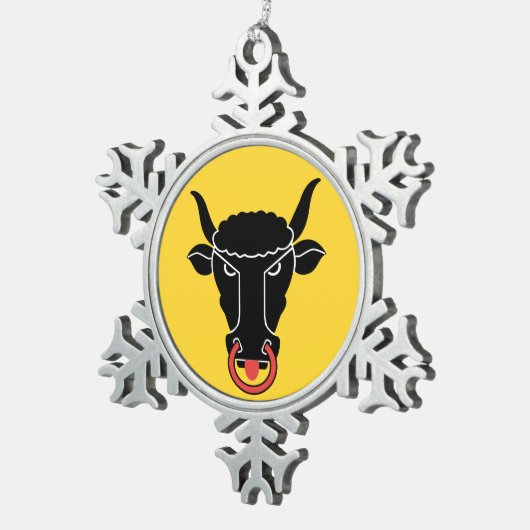 Ornement Flocon De Neige Pewter Snowflake Ornament with Uri Flag (Vue impression)