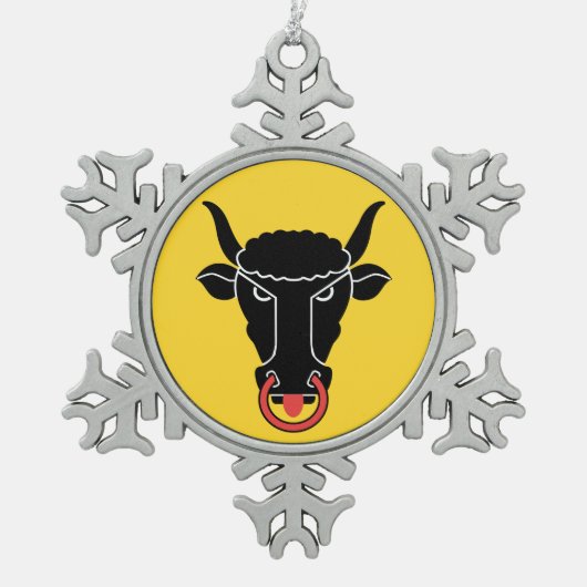 Ornement Flocon De Neige Pewter Snowflake Ornament with Uri Flag (Devant)