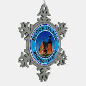 Ornement Flocon De Neige Phare de Block Island Rhode Island Southeast (Gauche)