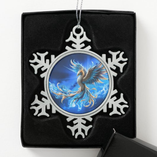 Ornement Flocon De Neige Phénix de l'Aube Saphir (Boîte)
