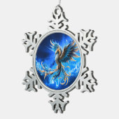 Ornement Flocon De Neige Phénix de l'Aube Saphir (Vue impression)