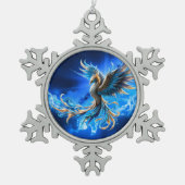 Ornement Flocon De Neige Phénix de l'Aube Saphir (Devant)
