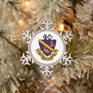 Ornement Flocon De Neige Phi Chi Theta Crête de couleur