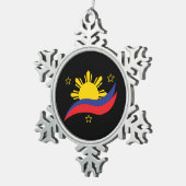 Ornement Flocon De Neige Philippines Philippin Pilipino Drapeau (Vue impression)
