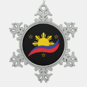 Ornement Flocon De Neige Philippines Philippin Pilipino Drapeau (Devant)