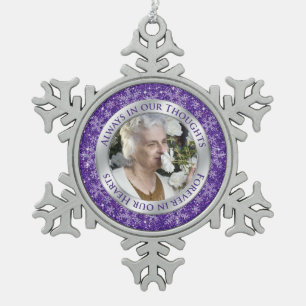 Ornement Flocon De Neige Photo commémorative Argent violet de Noël