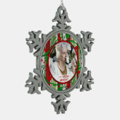 Ornement Flocon De Neige Photo commémorative Christmas Holly Berries (Gauche)