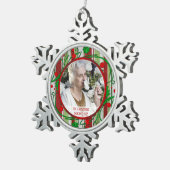 Ornement Flocon De Neige Photo commémorative Christmas Holly Berries (Vue impression)