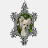 Ornement Flocon De Neige Photo crème aux cheveux longs mignonne de chiot de (Gauche)