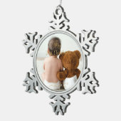 Ornement Flocon De Neige Photo de bébé personnalisée Mon premier script d'o (Vue impression)