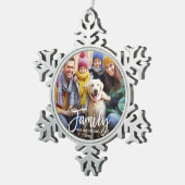 Ornement Flocon De Neige Photo de famille de script de brosse moderne (Vue impression)