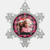 Ornement Flocon De Neige Photo de Noël de l'hiver (Devant)