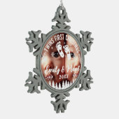 Ornement Flocon De Neige Photo de Noël des jumeaux (Gauche)