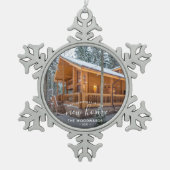 Ornement Flocon De Neige Photo First Christmas Nouveau Home White Script (Devant)