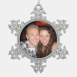 Ornement Flocon De Neige Photo personnelle Pewater Snowflake Ornament de No