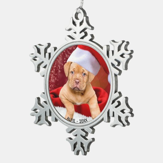 Ornement Flocon De Neige Photo Pitbull Chien Chien Personnalisé (Vue impression)