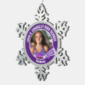 Ornement Flocon De Neige Photo Pom-pom girl violet personnalisée (Vue impression)