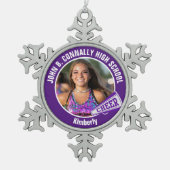 Ornement Flocon De Neige Photo Pom-pom girl violet personnalisée (Devant)