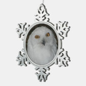Ornement Flocon De Neige Photo White Snowy Owl (Vue impression)