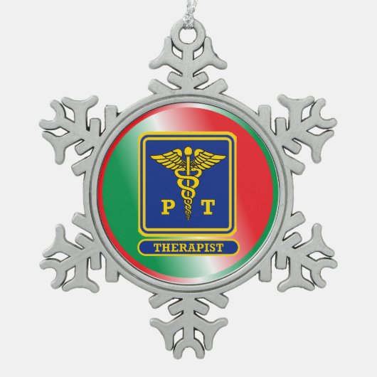 Ornement Flocon De Neige Physothérapie Caduceus Shield (Devant)