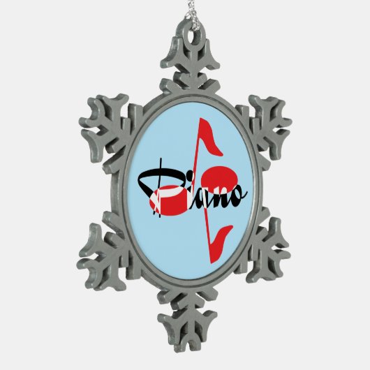 Ornement Flocon De Neige Piano Red Notes (Gauche)