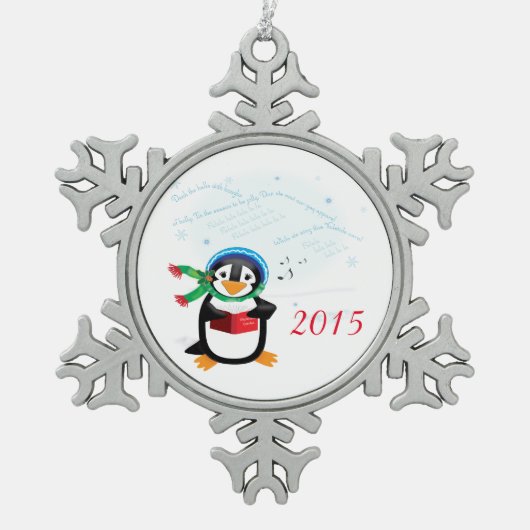 Ornement Flocon De Neige Pingouin de carolage (Devant)
