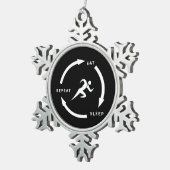 Ornement Flocon De Neige Piste Et Champ Mangez Le Sommeil Répétez Le Ventil (Vue impression)