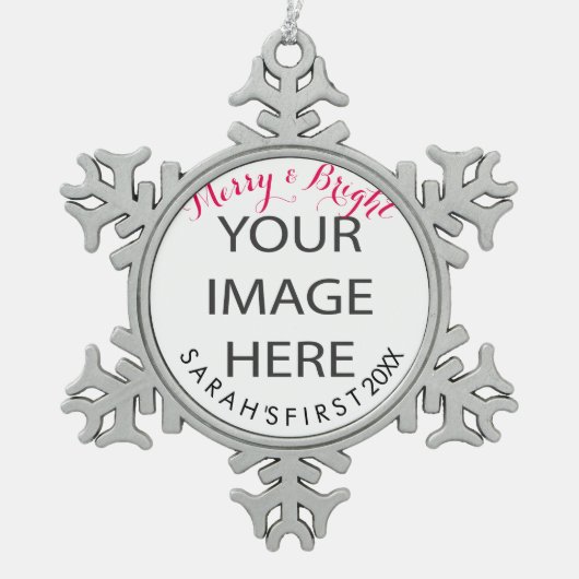 Ornement Flocon De Neige PixDezines personnaliser ce flocon de neige (Devant)