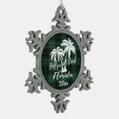 Ornement Flocon De Neige Plage Hollywood Floride Palm Green Plaid (Gauche)